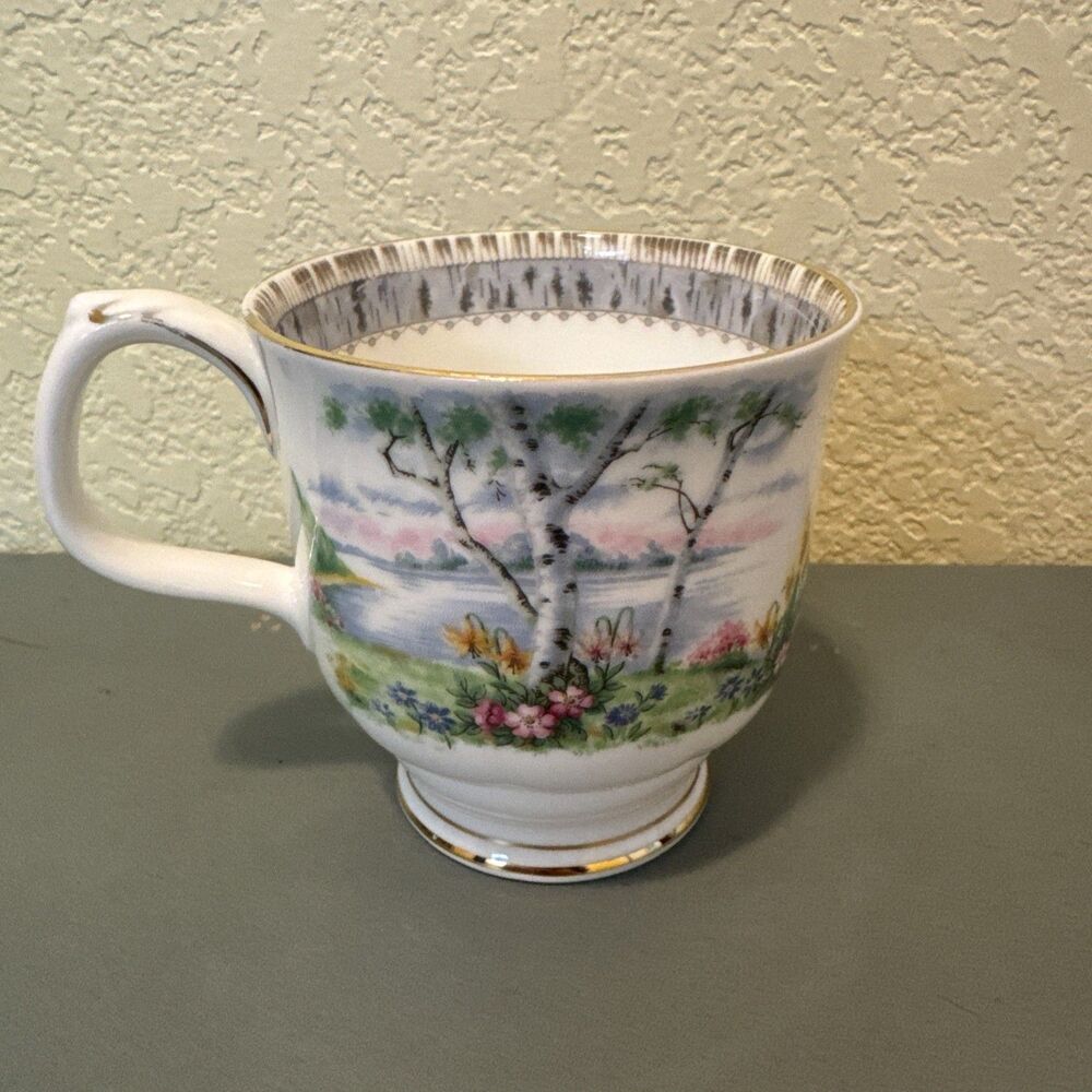 ROYAL ALBERT Bone China England SILVER BIRCH Hampton Style Cup Vintage